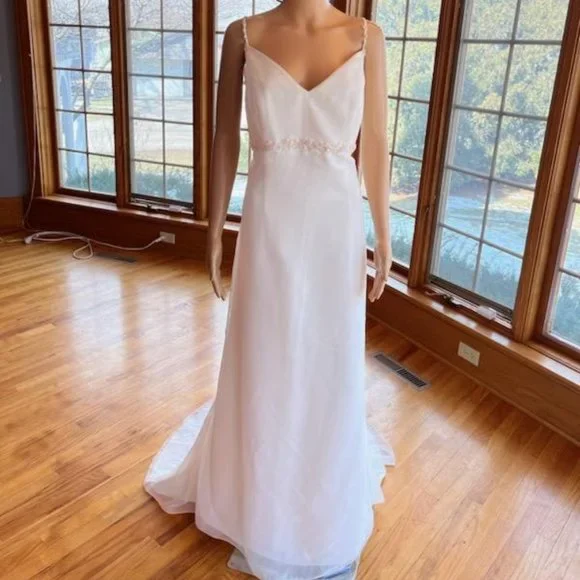 ivory empire waist wedding dress Champagne Maternity Destination Wedding Dress Empire Waist Lace Wedding  Dress main image 0
